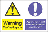 Warning confined space sign